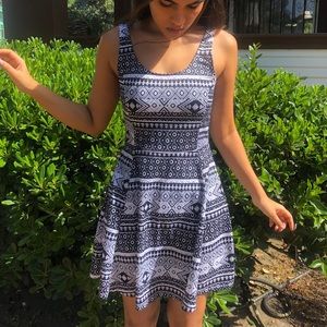 Aztec print skater dress